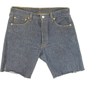90s Vintage Dark Levi's 501 XX Rock Boho Festival Denim Jean Cutoff Shorts 31
